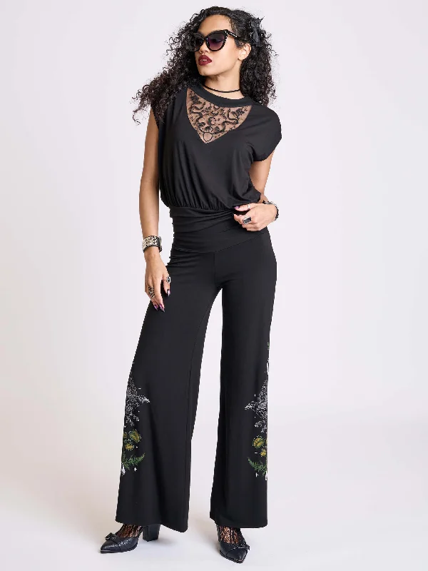 Year-End Clearance Night Raven Palazzo Pants