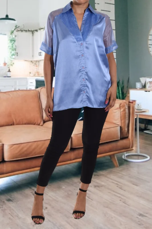 Reduced Prices Blue Satin Shirt