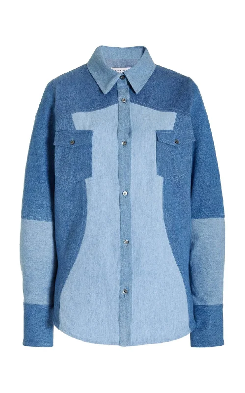 Online Only Elly Shirt in Upcycled Denim