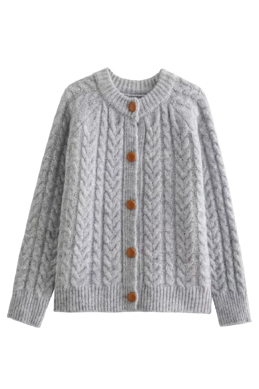 Bonus Offer 'Daisy' Cable-Knit Loose Cardigan (2 Colors)